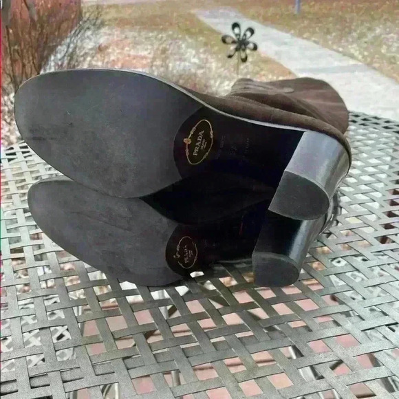 Prada Brown Suede Boots - Picture 3 of 7